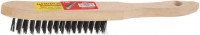 Щетка STAYER «Master» проволочная стальная с деревянной ручкой, 3 ряда