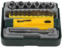 Набор KRAFTOOL «Expert»: Отвертка реверсивная с битами, адаптером и торцевыми головками, Cr-V, 18 предметов
