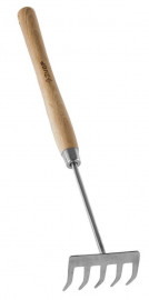 Грабельки ЗУБР «Эксперт» из нержавеющей стали, деревянная ручка из ясеня, 5 прямых зубцов, 88x65x480мм - Грабельки ЗУБР «Эксперт» из нержавеющей стали, деревянная ручка из ясеня, 5 прямых зубцов, 88x65x480мм
