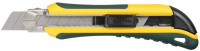 Нож KRAFTOOL «Expert» с сегмент. лезвием, 2-х комп., усилен, автофиксация, кассета с 6 лезвиями, допфиксатор, 18 мм