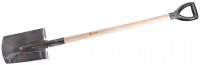 Лопата ЗУБР штыковая прямоугол из нерж стали, с черенком и пластмасс рукояткой