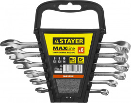 Набор: Ключ STAYER «Master» гаечный комбинированный, хромированный, 6-14 мм, 6 шт - Набор: Ключ STAYER «Master» гаечный комбинированный, хромированный, 6-14 мм, 6 шт