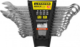 Набор: Ключ STAYER «Master» гаечный комбинированный, хромированный, 8-24 мм, 12 шт - Набор: Ключ STAYER «Master» гаечный комбинированный, хромированный, 8-24 мм, 12 шт