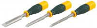 Набор KRAFTOOL: Стамески«Expert»ударопр двухкомп ручка,упрочнен полотно,стальной затыльник для удар работ, 8,12,20 мм (3 шт)