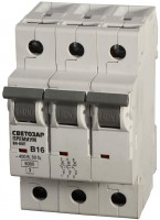 Выключатель автоматический СВЕТОЗАР «Премиум» 3-полюсный, 16 A, "B", откл. сп. 6 кА, 400 В