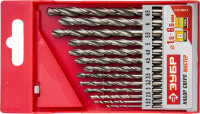 Набор ЗУБР Свёрла "МЕТ-В" по металлу, цилиндрический хвостовик, быстрорежущая сталь Р6М5, 1,5-6,5мм, 13шт