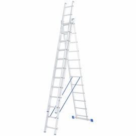 Лестница, 3 х 12 ступеней, алюминиевая, трехсекционная СИБРТЕХ Pоссия - Лестница, 3 х 12 ступеней, алюминиевая, трехсекционная СИБРТЕХ Pоссия