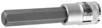 Торцовая бита-головка KRAFTOOL «Industrie Qualitat», удлиненная, материал S2, HEX, сатинированная, 1/2", H14