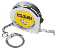 Рулетка-брелок STAYER «Standard» «Mini», цвет хромовый, 1мх6мм
