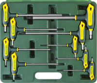 Набор KRAFTOOL Ключи «Industrie» имбусовые,Cr-Mo(S2),Т-образные,эргоном двухкомп рукоятка,TORX Hole 10-50,9 шт,в боксе