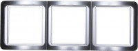 Панель СВЕТОЗАР «Гамма» накладная, вертикальная, цвет светло-серый металлик, 3 гнезда