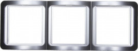 Панель СВЕТОЗАР «Гамма» накладная, вертикальная, цвет светло-серый металлик, 3 гнезда - Панель СВЕТОЗАР «Гамма» накладная, вертикальная, цвет светло-серый металлик, 3 гнезда