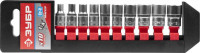 Набор ЗУБР «Мастер»: Торцовые головки (1/4") на пластиковом рельсе, Cr-V, 4-13мм, 10 предметов