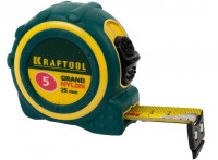Рулетка KRAFTOOL «Expert» "GRAND", двухкомпонентный корпус, двусторонняя шкала, нейлоновое покрытие, 5мх25мм