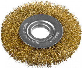 Щетка дисковая для УШМ, витая стальная латунированная проволока 0,3мм, 22мм - Щетка дисковая для УШМ, витая стальная латунированная проволока 0,3мм, 22мм