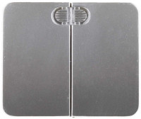 Выключатель СВЕТОЗАР «Гамма» с подсветкой, двухклавишный, без вставки и рамки, цвет светло-серый металлик, 10A/~250B