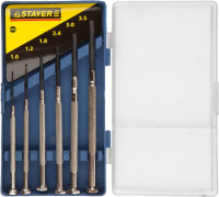 Набор STAYER «Standard»: Отвертки для точных работ, цельнометаллические, 6 предметов
