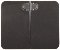 Выключатель СВЕТОЗАР «Гамма» с подсветкой, двухклавишный, без вставки и рамки, цвет темно-серый металлик, 10A/~250B