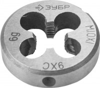 Плашка ЗУБР «Мастер» круглая ручная для нарезания метрической резьбы, мелкий шаг, М10 x 1,0