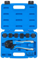 Набор ЗУБР «Эксперт»: Кримпер "СУПЕР-КОННЕКТ" в комплекте с 7 матрицами для различных кабельных наконечников, в кейсе