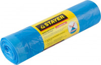 Мешки для мусора STAYER «Comfort» с завязками, особопрочные, голубые, 120л, 10шт
