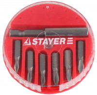 Набор STAYER Биты «Master» с магнитным адаптером в круглом мини-боксе, PH1 (2шт), PH2 (3шт), PH3 (1шт), 7 пред