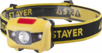Фонарь STAYER «Master» налобный светодиодный, 1Вт(80Лм)+2LED, 4 режима, 3ААА