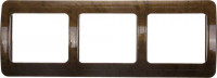 Панель СВЕТОЗАР «Гамма» накладная, горизонтальная, цвет орех, 3 гнезда