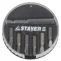 Набор STAYER Биты «Master» с магнитным адаптером в круглом мини-боксе, PH1, PH2, PZ1, PZ2, SL4,5, SL5,5, 7 пред