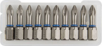Биты ЗУБР «Эксперт» торсионные кованые, обточенные, хромомолибденовая сталь, тип хвостовика C 1/4", PH1, 25мм, 10шт