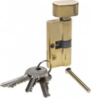 Механизм ЗУБР «Мастер» цилиндровый, тип "ключ-защелка", цвет латунь, 5-PIN, 60мм