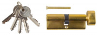 Механизм ЗУБР «Мастер» цилиндровый, тип "ключ-защелка", цвет латунь, 5-PIN, 80мм