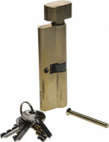 Механизм ЗУБР «Мастер» цилиндровый, тип "ключ-защелка", цвет латунь, 5-PIN, 90мм