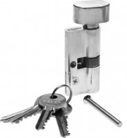 Механизм ЗУБР «Мастер» цилиндровый, тип "ключ-защелка", цвет хром, 5-PIN, 60мм
