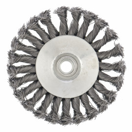 Щетка для УШМ, 125 мм, М14, "тарелка", крученая металлическая проволока СИБРТЕХ - Щетка для УШМ, 125 мм, М14, "тарелка", крученая металлическая проволока СИБРТЕХ
