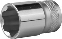 Торцовая головка KRAFTOOL «Industrie Qualitat», Cr-V, SUPER-LOCK, хромосатинированная, 1/2", 19 мм