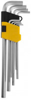 Набор STAYER Ключи «Master» имбусовые длинные, Cr-V, сатинированное покрытие, пластик. держатель, HEX 1,5-10 мм, 9 пред