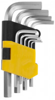 Набор STAYER Ключи «Master» имбусовые короткие, Cr-V, сатинированное покрытие, пластик. держатель, HEX 1,5-10 мм, 9 пред