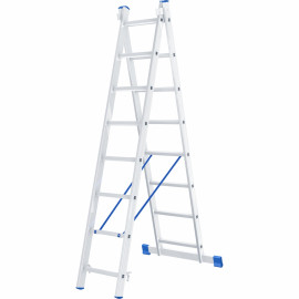 Лестница, 2 х 8 ступеней, алюминиевая, двухсекционная СИБРТЕХ Pоссия - Лестница, 2 х 8 ступеней, алюминиевая, двухсекционная СИБРТЕХ Pоссия