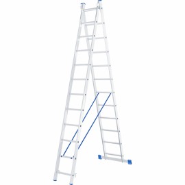 Лестница, 2 х 12 ступеней, алюминиевая, двухсекционная СИБРТЕХ Pоссия - Лестница, 2 х 12 ступеней, алюминиевая, двухсекционная СИБРТЕХ Pоссия