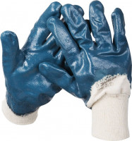 Перчатки ЗУБР «Мастер» рабочие с манжетой, с нитриловым покрытием ладони, размер L (9)