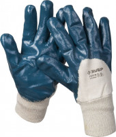 Перчатки ЗУБР «Мастер» рабочие с манжетой, с нитриловым покрытием ладони, размер M (8)