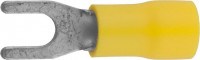 Наконечник СВЕТОЗАР для кабеля, изолированный, с вилкой, желтый, вн. d 4,3 мм, под болт 8 мм, провод 4-6 мм2, 48А, 10шт