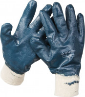 Перчатки ЗУБР «Мастер» рабочие с манжетой, с полным нитриловым покрытием, размер L (9)