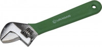 Ключ разводной URAGAN, хромированный, с обливной рукояткой
