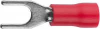 Наконечник СВЕТОЗАР для кабеля,изолированный,с вилкой,красный,вн. d 4,3 мм,под болт 6 мм,провод 0,5-1,5 мм2,19А,10шт