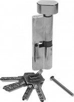 Механизм ЗУБР «Эксперт»цилиндровый, повышенной защищенности, тип "ключ-защелка", цвет хром, 6-PIN, 70мм