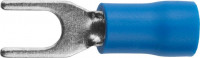 Наконечник СВЕТОЗАР для кабеля,изолированный,с вилкой,синий, вн. d 4,3 мм,под болт 6 мм,провод 1,5-2,5 мм2, 27А,10шт