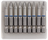Биты ЗУБР «Эксперт» торсионные кованые, обточенные, хромомолибденовая сталь, тип хвостовика E 1/4", PZ2, 50мм, 10шт