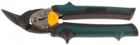 Ножницы KRAFTOOL "UNI-KRAFT" по твердому металлу,с двойной рычажной передачей,Cr-Mo,двухкомпонентная ручка,левые,180 мм